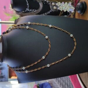 Monet 32" Gold‎ Tone & faux pearls necklace